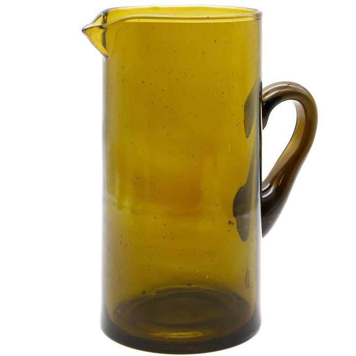 Handcrafted carafe made of recycled glass with a volume of 1 liter