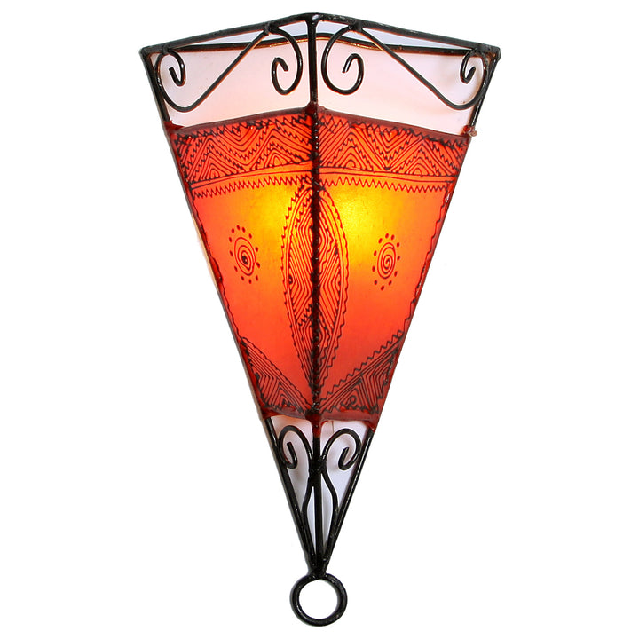 Leather wall lamp Emrah Orange