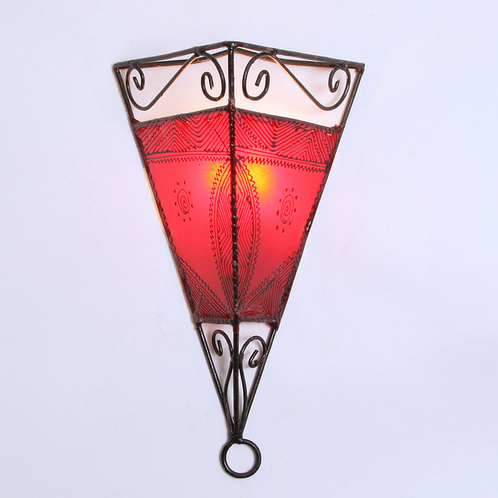 Leather wall lamp Emrah red