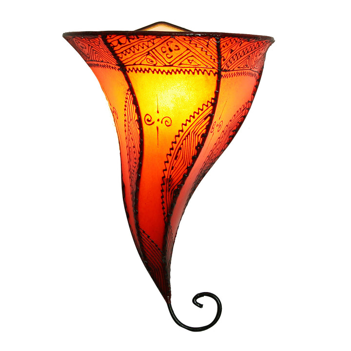 Leather wall lamp Mouza Orange
