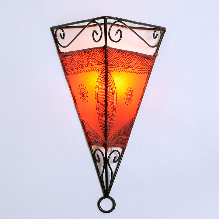 Leather wall lamp Emrah Orange