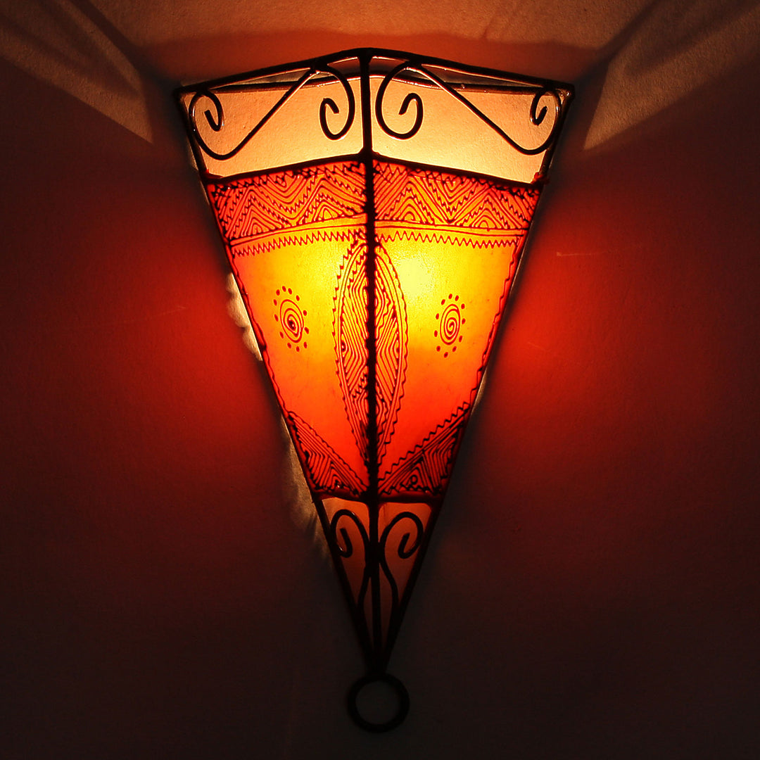 Leather wall lamp Emrah Orange