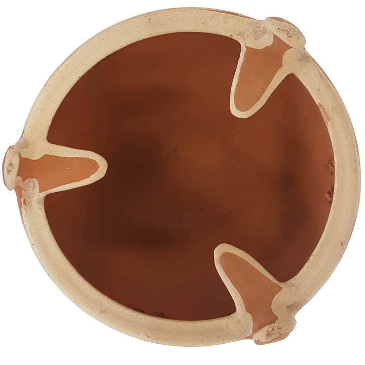 Top view Tajine Clay warmer, Moroccan mejmar for charcoal as a table grill for Tagine