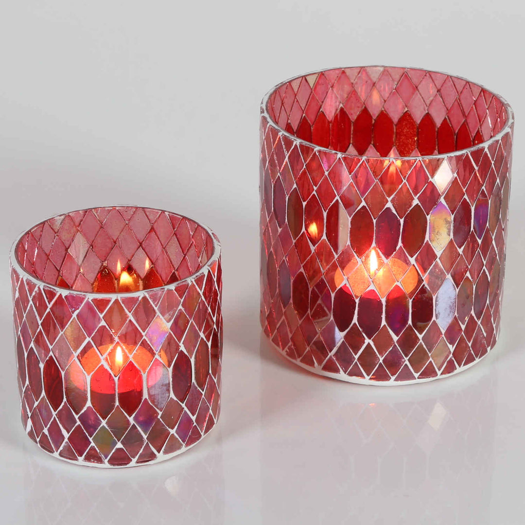 Moroccan mosaic lantern Rayan Red