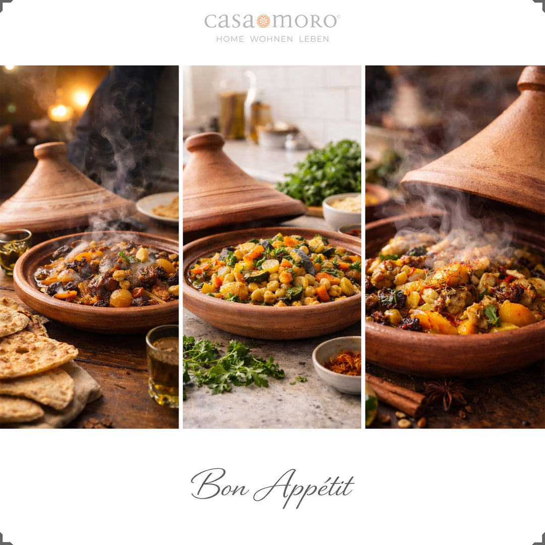 Moroccan Tajine 25 cm when cooking, aromatic spice mixture for lamb, fish or vegetarian