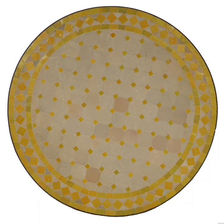 Mosaic table D120 yellow diamond