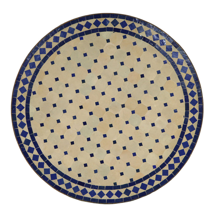 Mosaic table D90 blue/diamond
