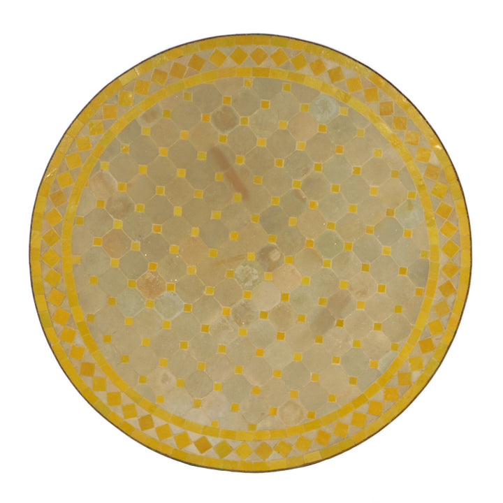 Mosaic table D90 yellow/diamond