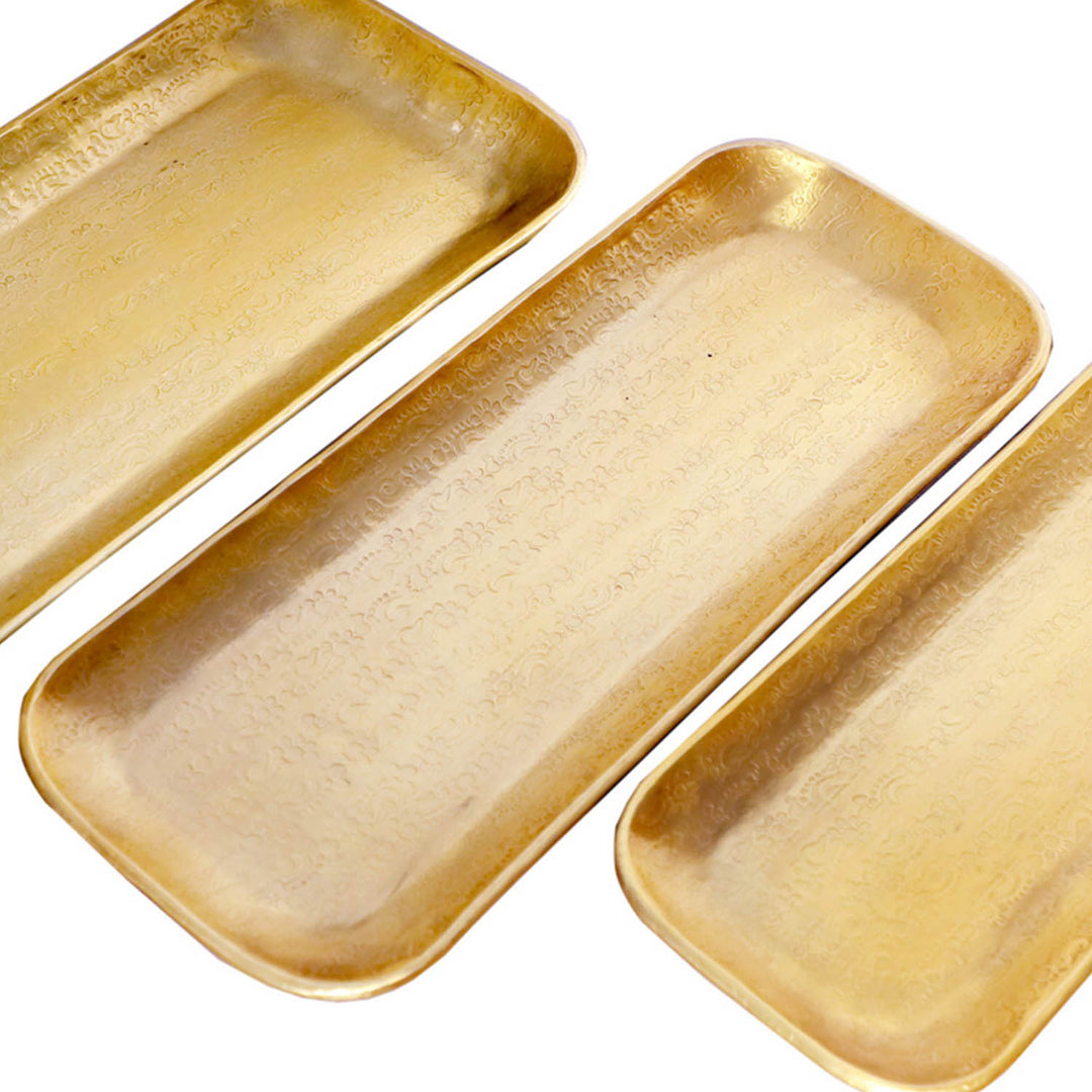Oriental tray Valomi set of 3 gold