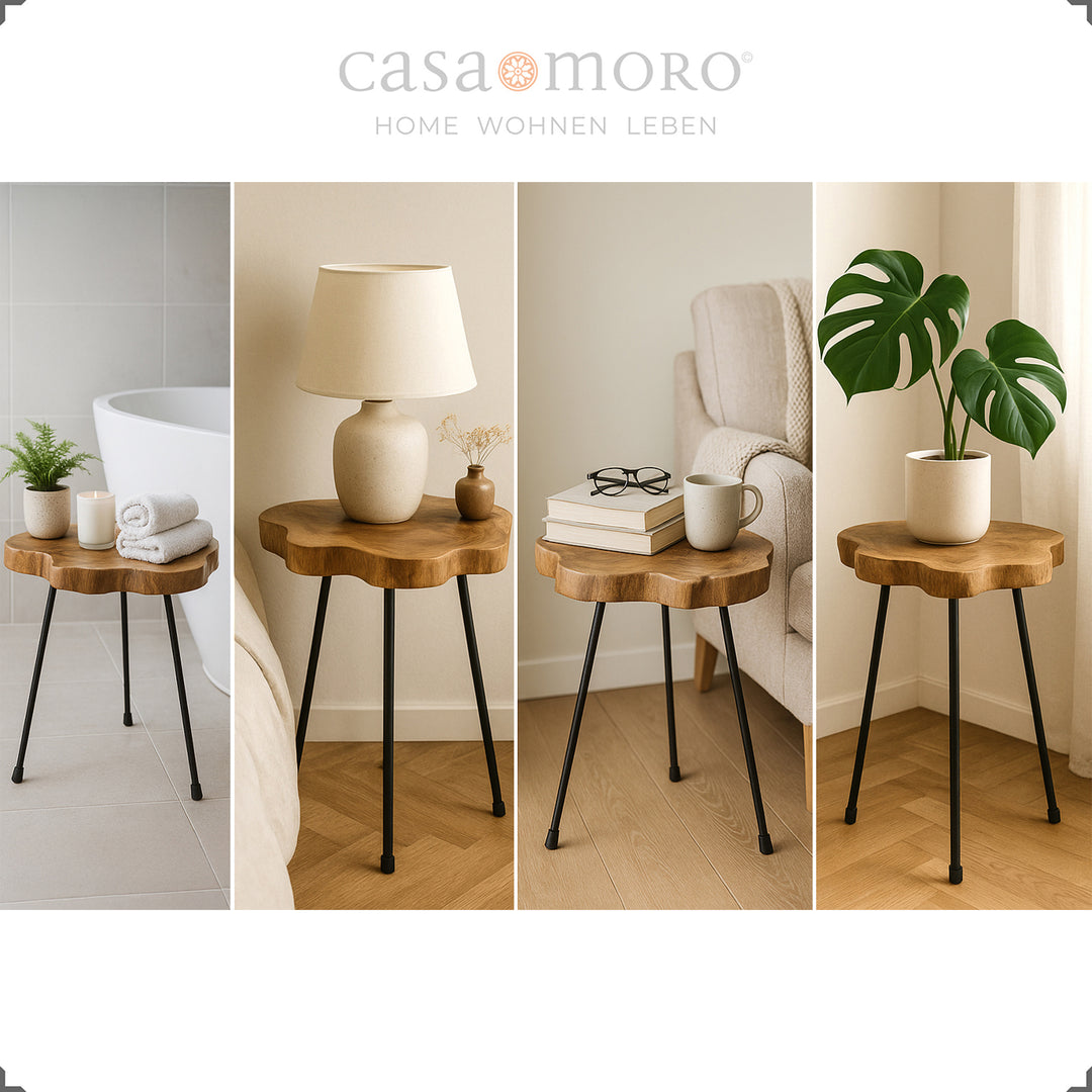 Easy-care wooden sofa table, stable and decorative